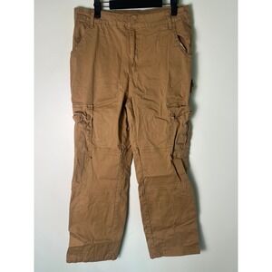 Gilipur Cargo Pants XL Khaki Brown Utility Multi-Pocket Cotton Grunge Y2K Indie